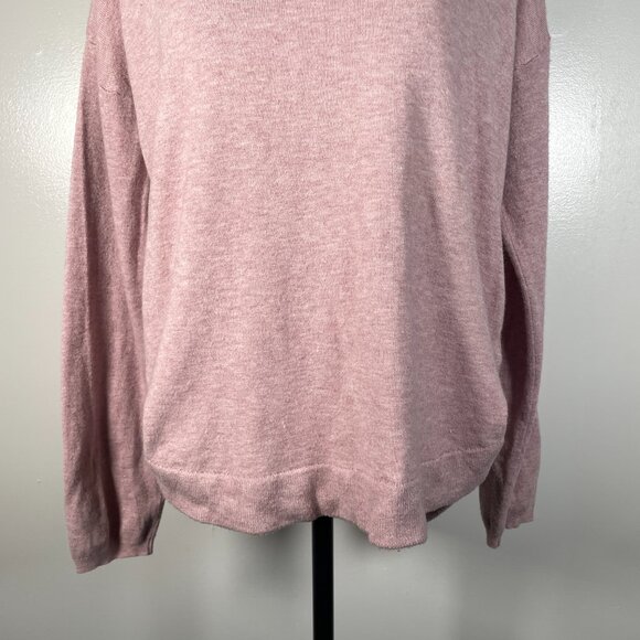 Cyrus Pink Mock Neck Back Zip Closure Tight Knit Long Sleeve Pullover Sweater L - Picture 5 of 13